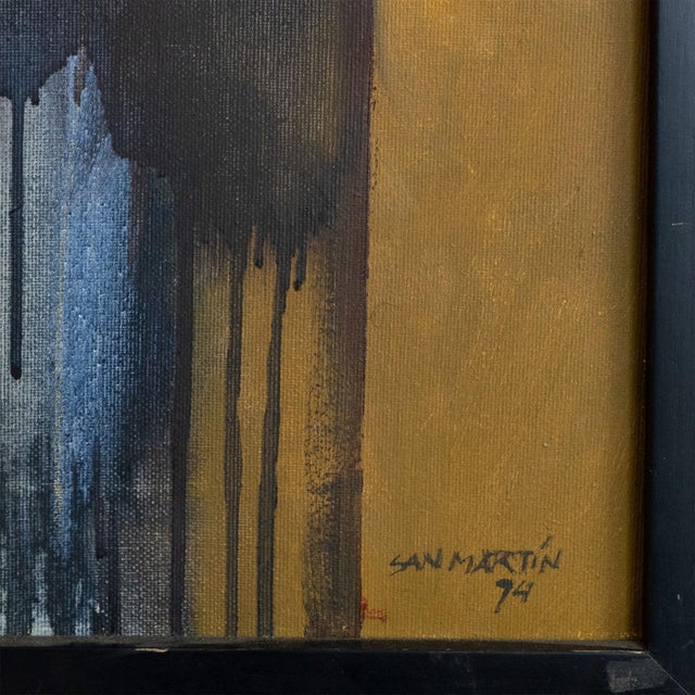 After Antonio San Martín, Abstract Composition with Floral Motif, Oil Painting For Sale - Image 4 of 8