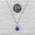 1.47ctw Amethyst Diamond Halo Pendant Necklace 18k White Gold 16.25" Cable Chain For Sale In Greensboro - Image 6 of 6