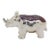 Vintage Italian Handmade Genuine Sterling Silver Enameled Rhino Figurine Ottaviani 925 Animal Miniature Cabinet Curiosity Rare Collector For Sale