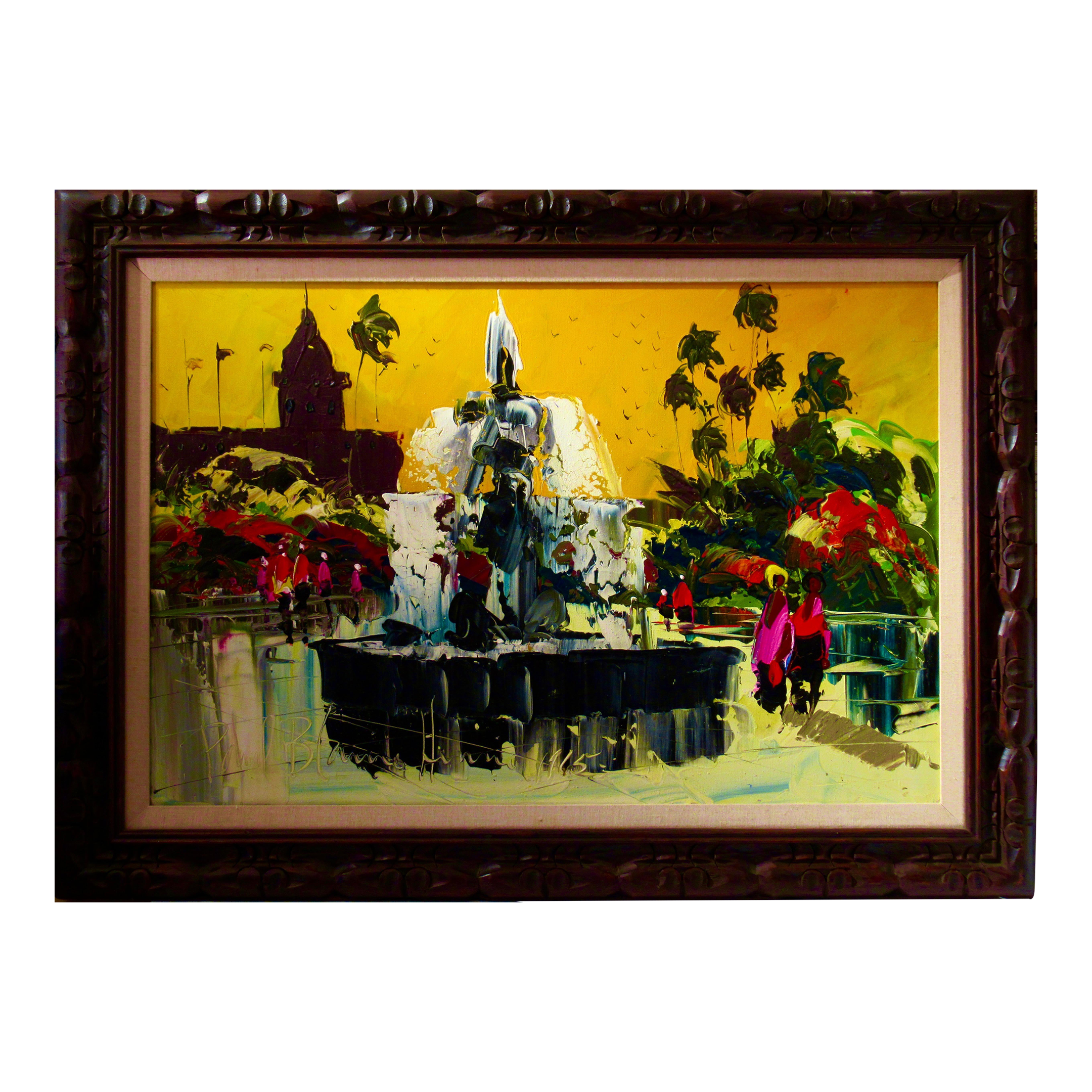 Paul Blaine Henrie Walk In The Park 1965 Painting | Chairish