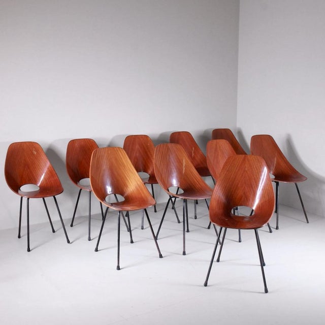 Brown Medea Chairs by Vittorio Nobili for Fratelli Tagliabue, 1960s, Set of 10 For Sale - Image 8 of 8