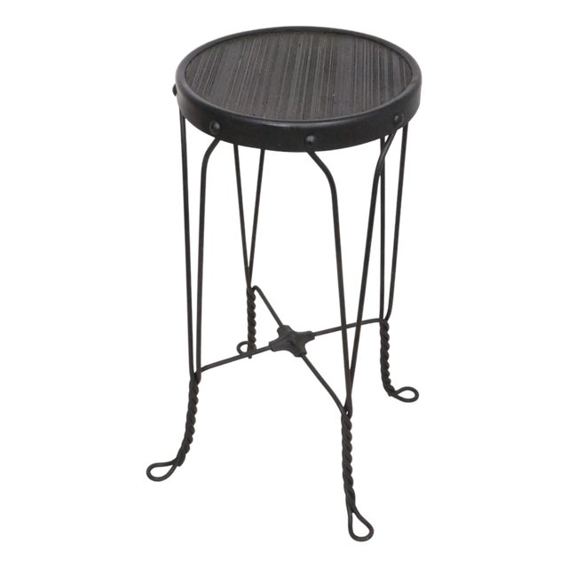 Vintage Counter Height Ice Cream Parlor Style Wrought Iron Stool For Sale