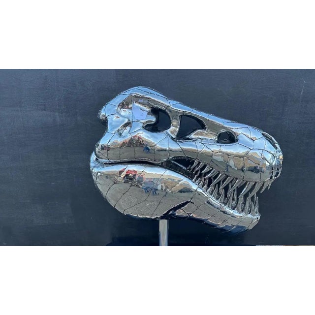 Tyrannosaurus Rex Sculpture in Stainless Steel For Sale - Image 3 of 15