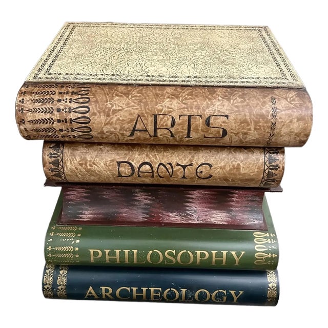 Vintage Italian Tole Book Stack Table For Sale