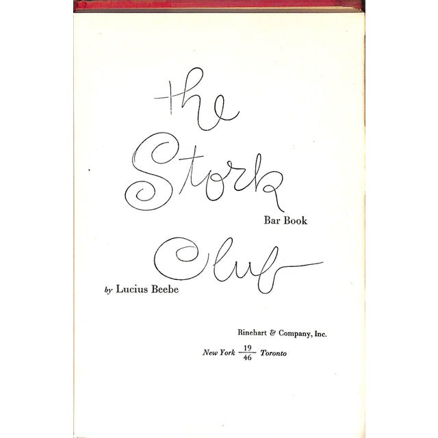 BEEBE, Lucius [136] pp. Rinehart & Company, Inc. 1946 8 1/4" x 5 3/4" The Stork Club Bar Book, by Lucius Beebe, published...