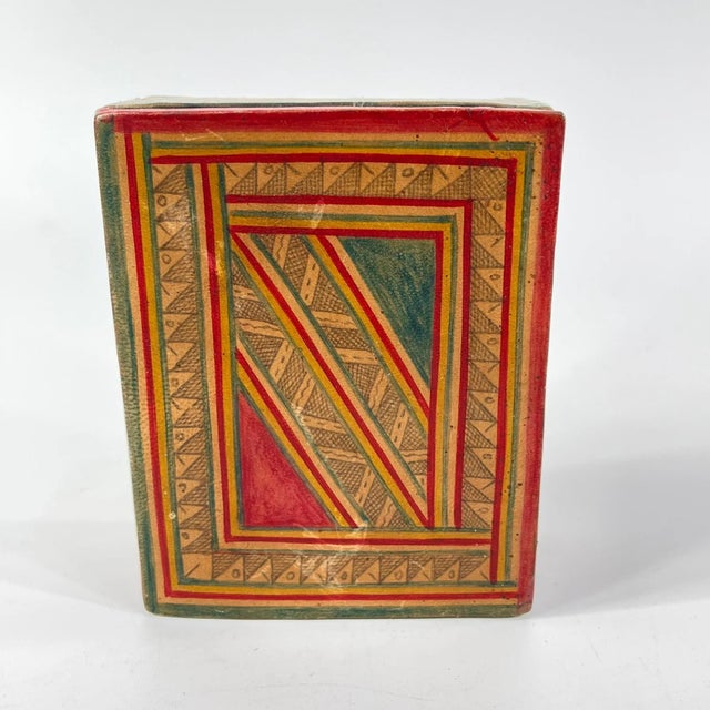 African Early 20th Century Tuareg Leather Covered Wood Box For Sale - Image 3 of 7