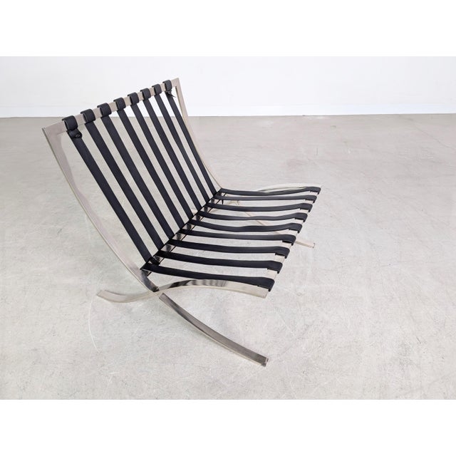 Barcelona Armchair in Black Leather by Mies van der Rohe for Knoll International For Sale - Image 9 of 18