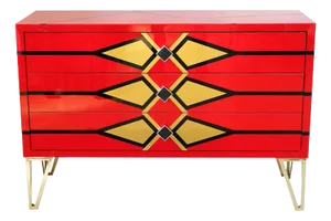 Chest of Drawers with Geometric Pattern, 1980s