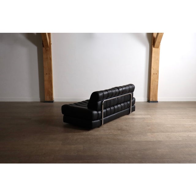 Black DS-85 Sofa Bed in Black Leather and Chrome from De Sede, Switzerland, 1960s For Sale - Image 8 of 13