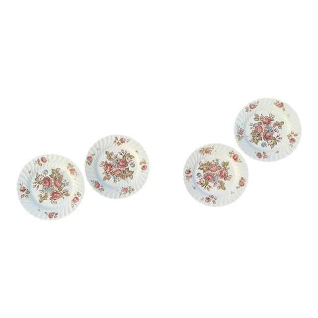 Johnson Brothers "Devon Sprays" Vintage Dinner Plates | Set of Four | 10 Inches For Sale