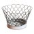 Vintage Metal Wire Basket With Solid Base For Sale