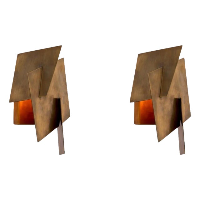 Vintage Wall Lamps in Brass Finish on Iron, Set of 2 For Sale