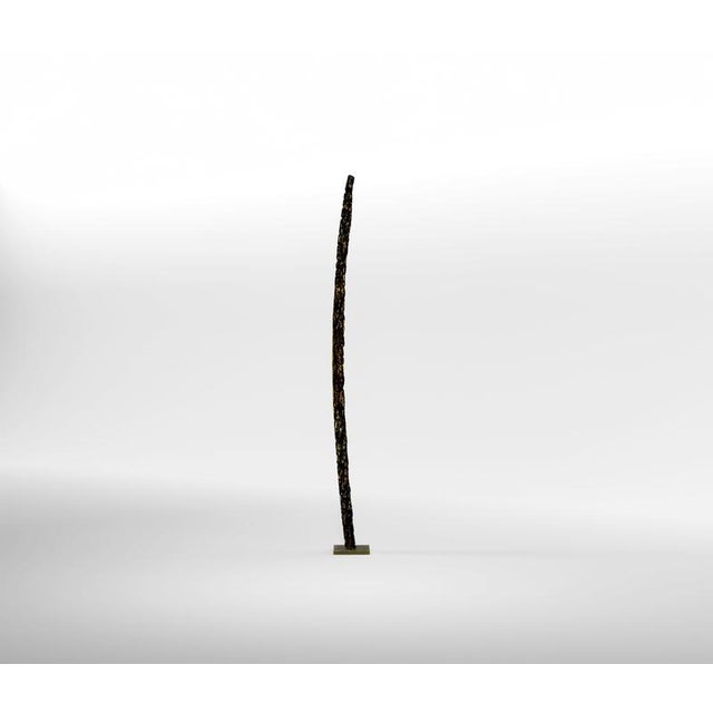 Pillar Freestanding Floor Sculpture by Lionel Hamon Dimensions: Ø 25 x H 200 cm. Materials: Brass. Finish: Black patina....