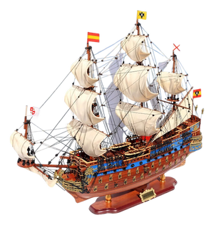 Exquisite Handcrafted Wooden Ship Model – Luxury Nautical Home Decor Statement Piece for Modern Interiors