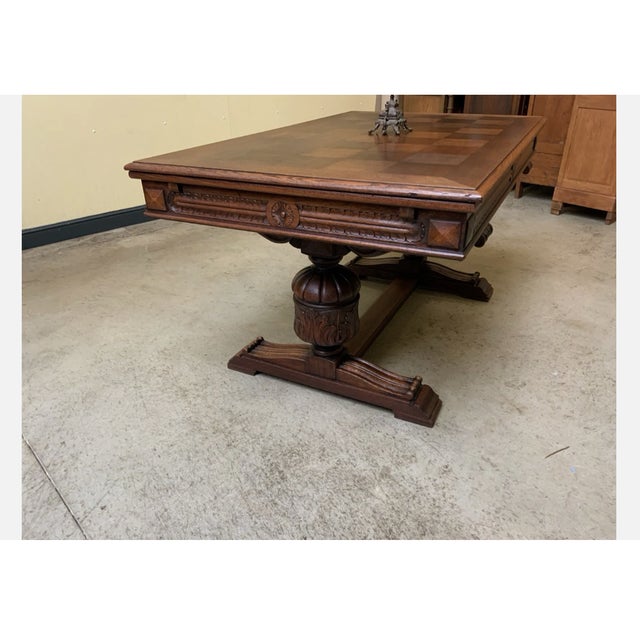 Brown Vintage Extendable Table, 1945 For Sale - Image 8 of 10