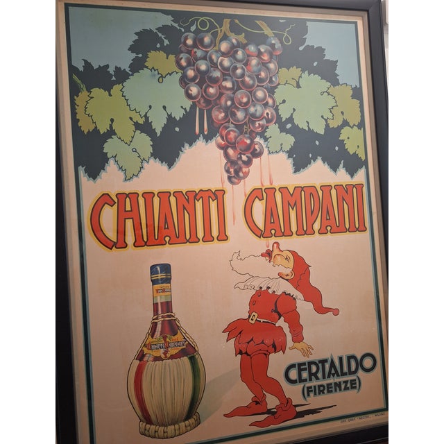 Rustic European 1940s Italian Original Vintage Advertising Poster, Framed For Sale - Image 3 of 6