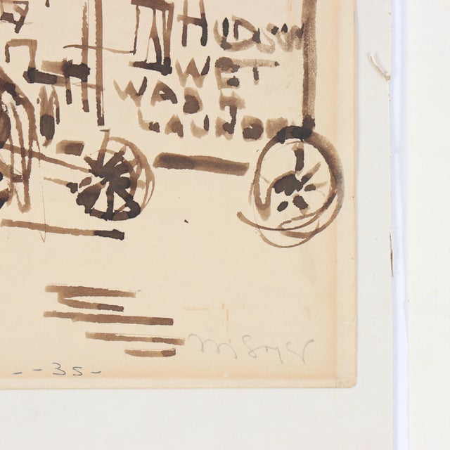 Mid 20th Century Moses Soyer (New York 1899-1974), Female Portrait / Street Scene - Set of 2 For Sale In Greensboro - Image 6 of 9