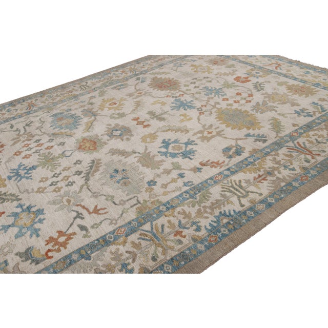 Ivory Modern Sultanabad Wool Rug For Sale - Image 8 of 11