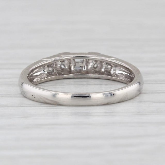 2010s 0.27ctw Diamond Wedding Band 950 Platinum Stackable Ring Size 6.5 For Sale - Image 5 of 8