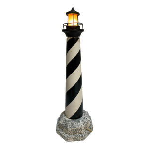 Vintage Wooden Cape Hatteras Lighthouse Lamp