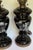 Amethyst Antique Mary Gregory Black Amethyst Glass Table Lamps With Cherub & Floral Decoration, Brass Fittings a Pair For Sale - Image 8 of 12
