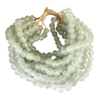 African Set of 10 GlassTrading Beads Necklaces 14" H For Sale