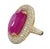 Metal 23.61 CTW Mid-Century Burmese Ruby & Diamond 18k Yellow Gold Ring, Size 4 For Sale - Image 7 of 13