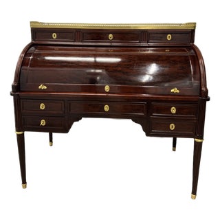 18 Century Louis XVI Mahogany Cylinder Desk For Sale