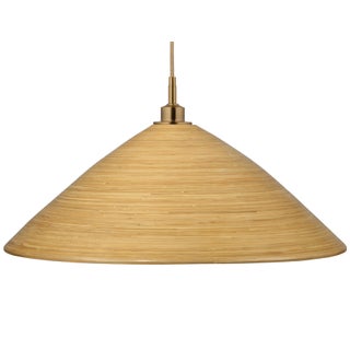 Spun Pendant, Large Natural Bamboo For Sale