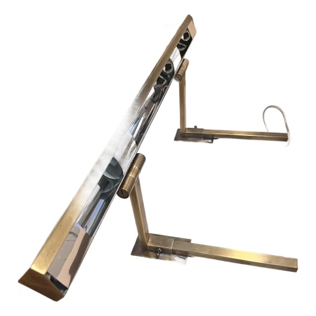 Antique Brass 30" Hardwired Art Light For Sale