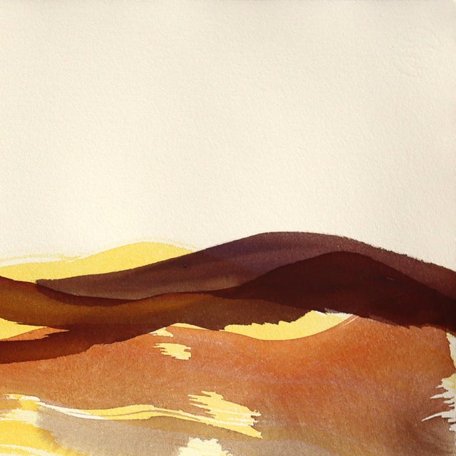 Abstract Golden Hour Landscape 1 - Abstract Expressive Warm Tone Ink Painting on Paper Original Artwork by Bettina Mauel For Sale - Image 3 of 6