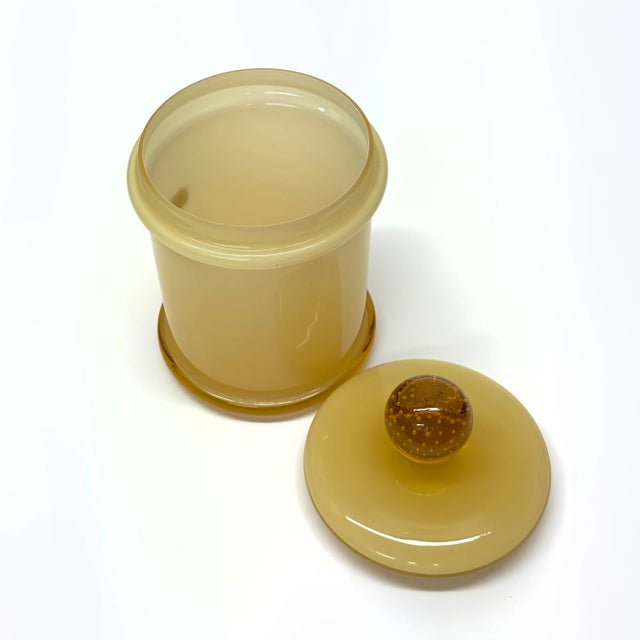 Glass Primary Palette Glass Lidded Container Curation - Group of 3 For Sale - Image 7 of 10