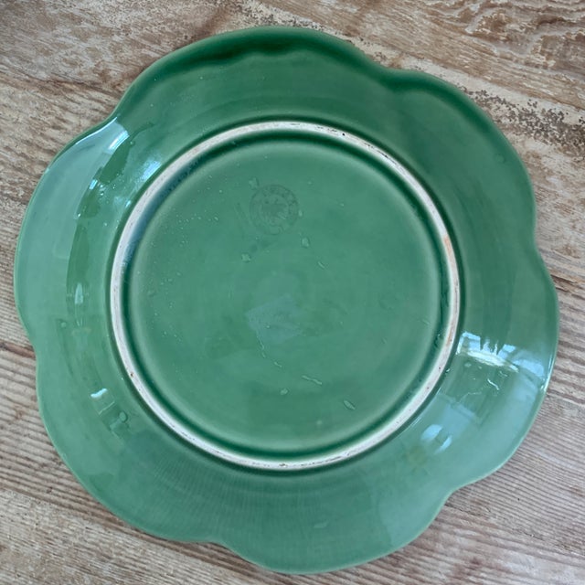 Bordallo Pinheiro Yellow and Green Ceramic Cabbage Plates Set of 6