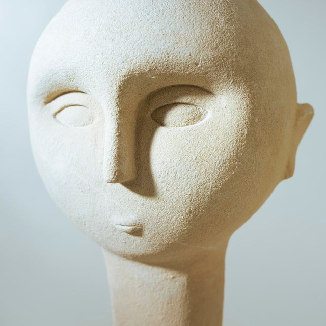 Modernist Bust Sculpture of a Woman, 1980s, Sandstone For Sale - Image 11 of 18