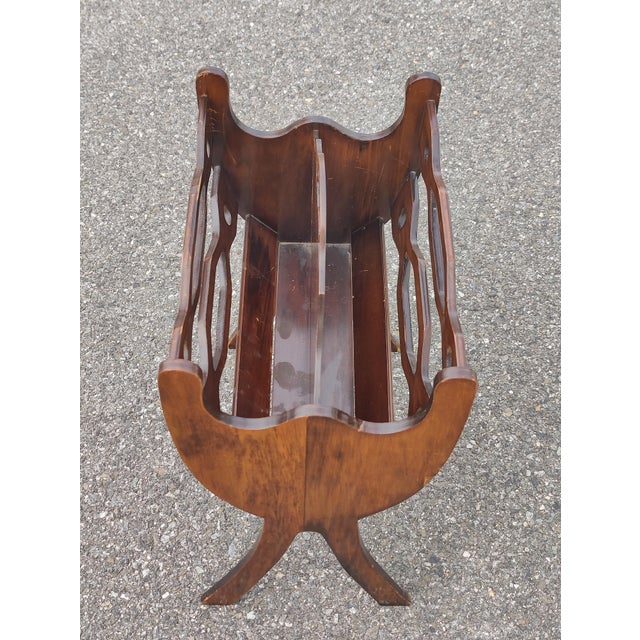 Vintage Cherry Wood Magazine Rack or Sheet Music Vintage Book Holder Stand Georgian style In good condition with some...