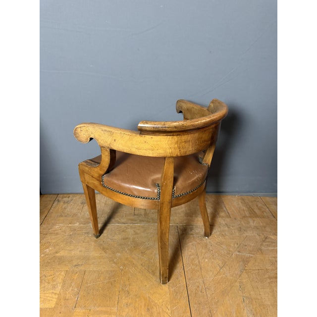 Restoration Office Chair with Walnut Scrolls For Sale - Image 5 of 7