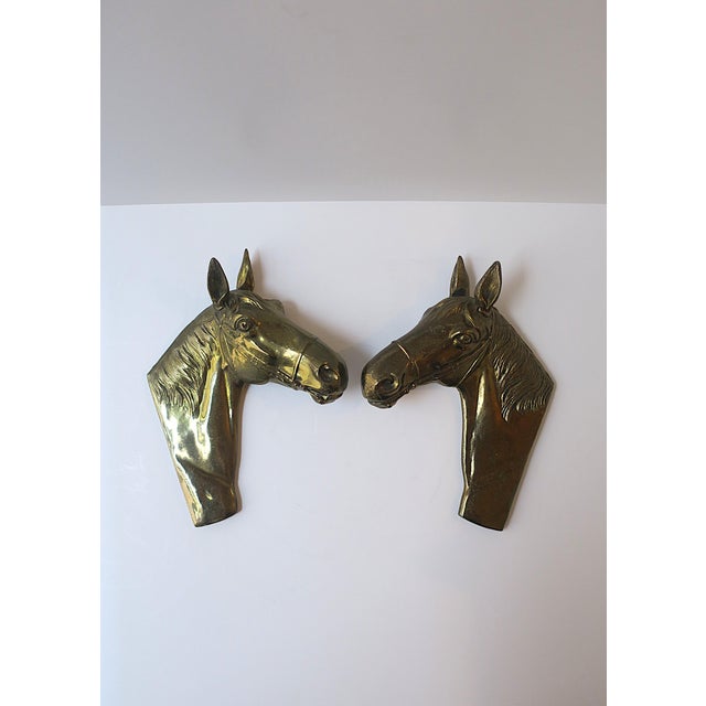 Mid 20th Century Horse Head Bust Wall Sculptures, Pair, Circa Mid-20th Century For Sale - Image 5 of 10