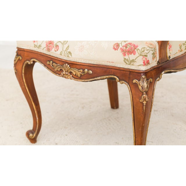 1950s Carved Armchair with Gilt Details by Muebles Manonellas, 1950s For Sale - Image 5 of 7