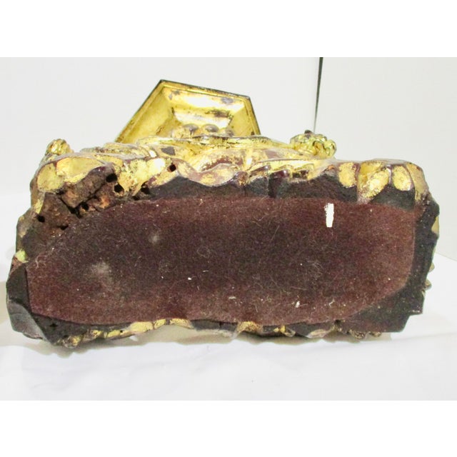 Chinese Gilt Foo Dogs Candle Stands 19th Century - A Pair of 2 For Sale - Image 9 of 12