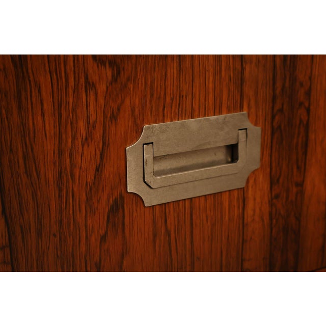 Baker Campaign Style Rosewood Low Chest For Sale - Image 13 of 18