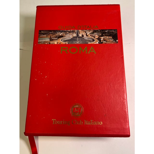 Wonderful Guida D'Italia Roma Guide from Touring Club Italiano, 2008. Bright red smooth covers in slipcase. Text in...