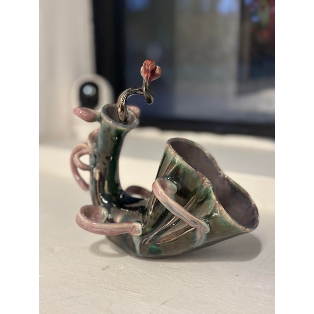 Abstract Contemporary Abstract Cornucopia Ceramic Sculpture by Jeremy Plotkin Wong For Sale - Image 3 of 4