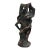 Vintage Hand Carved Abstract Ceramic Figurative Sculpture With Verdigris Finish For Sale