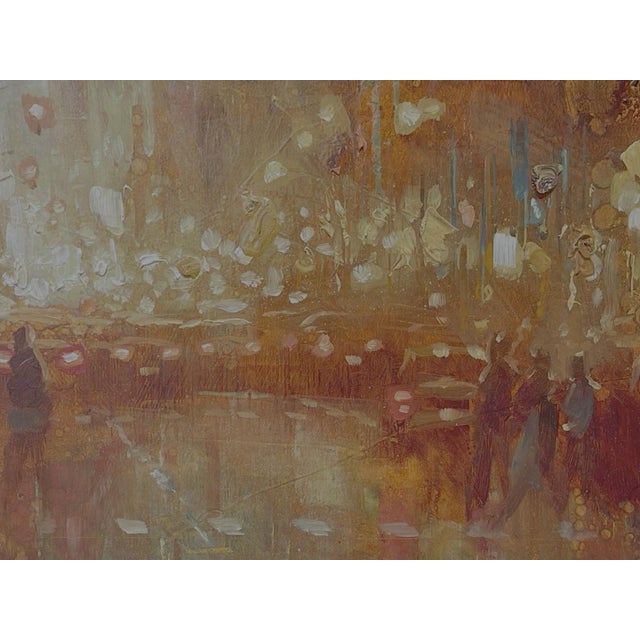 2010s NYC - Central Park West by Christopher Clark | Oil on wood panel City street scene at night For Sale - Image 5 of 5