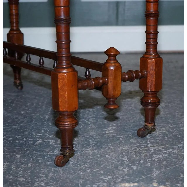 Victorian Carved Walnut Whatnot Console Table, 1920s For Sale - Image 10 of 18