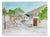 Mediterranean Village Street Scene Watercolor Painting For Sale