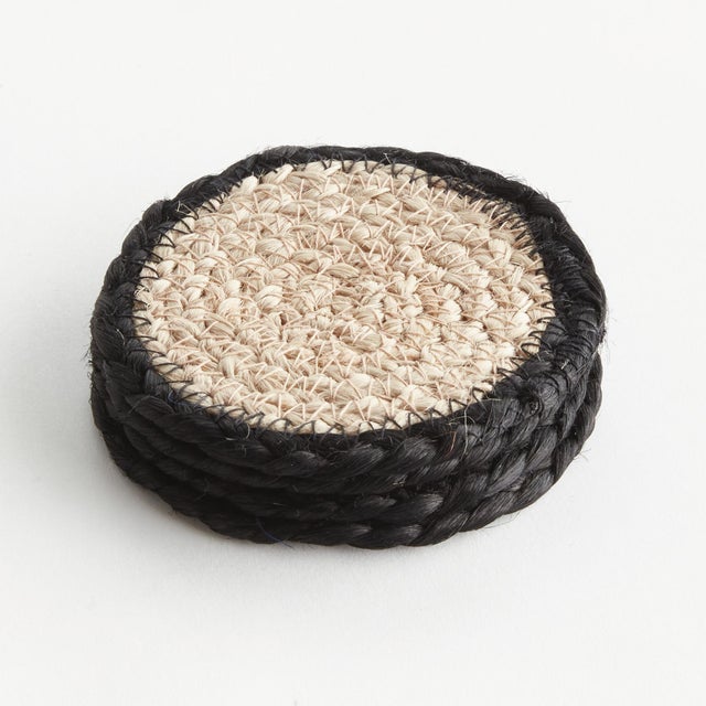 Kenneth Ludwig Chicago Jute Coasters, Set Of 4 For Sale - Image 4 of 6