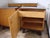 Vintage Bedside Tables in Wood with Black Glass Tops, 1950s, Set of 2 For Sale - Image 9 of 10