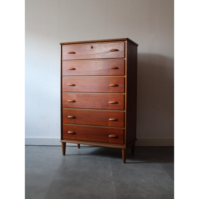 Brown Vintage Danish Chest of Drawers in Teak, 1960s For Sale - Image 8 of 8