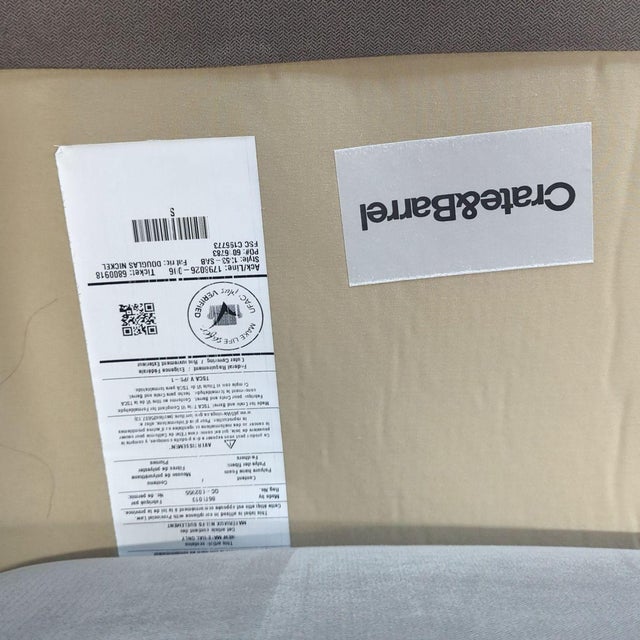 2010s Crate and Barrel 3-Seat Modern Gray Sofa For Sale - Image 5 of 5